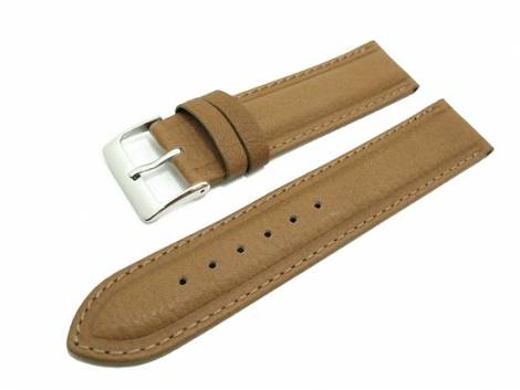 Watch band 20mm brown by Herzog -Nappa- raised and padded, stitched - Bild vergr��ern 