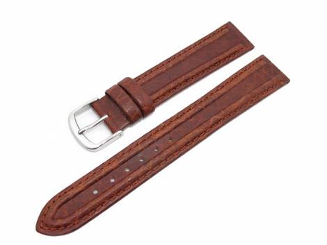 Watch band 16mm brown by Herzog -Dynamic- lightly padded and raised - Bild vergr��ern 