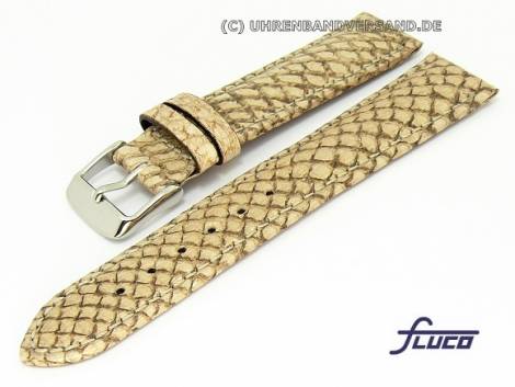 Watch band -Salmon- 20mm beige genuine salmon leather light colored stitching by Fluco - Bild vergr��ern 