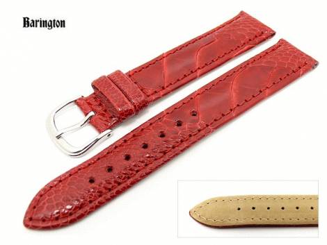 Watch band 20mm red by Barington genuine ostrich leg (width of buckle 18 mm) - Bild vergr��ern 