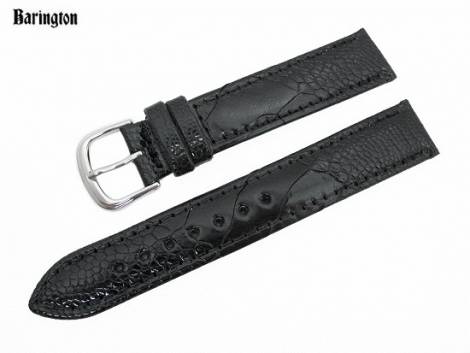 Watch band 17mm black by Barington genuine ostrich leg (width of buckle 16 mm) - Bild vergr��ern 