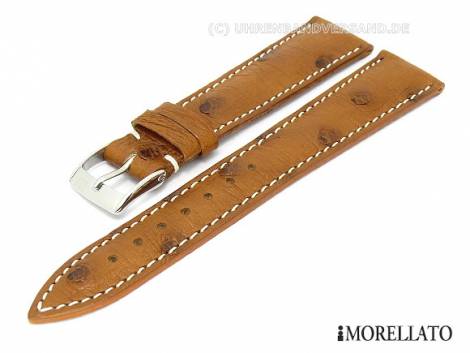 Watch strap -Struzzo- 20mm light brown genuine ostrich Felsina by MORELLATO (width of buckle 16 mm) - Bild vergr��ern 