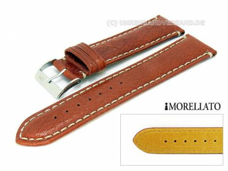 Watch strap -Rousseau- 18mm orange-brown genuine buffalo grained surface MORELLATO (width of buckle 16 mm) - Bild vergr��ern 