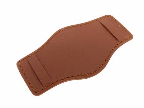 Leather pad 16-18mm auburn stitched - Bild vergrern 