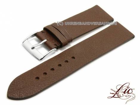Watch strap -Russie Sans Couture- 17mm dark brown leather grained by LIC Atelier (width of buckle 16 mm) - Bild vergr��ern 