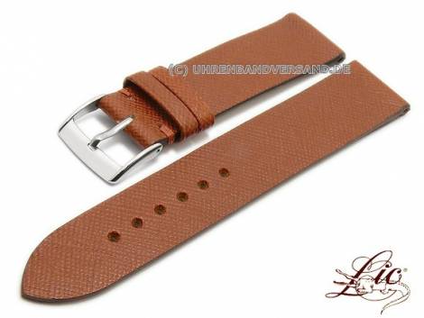 Watch strap -Russie Sans Couture- 17mm light brown leather grained by LIC Atelier (width of buckle 16 mm) - Bild vergr��ern 