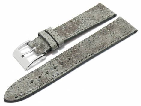 Delux watch strap 20mm grey genuine wolffish leather grained stitched by LIC Atelier (width of buckle 18 mm) - Bild vergr��ern 
