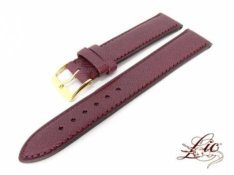 Watch strap -Russia- 20mm bordeaux granular surface from Lic (width of buckle 16 mm) - Bild vergr��ern 