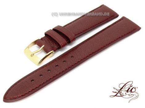 Watch strap -Madras- 20mm bordeaux genuine goat leather grained from Lic (width of buckle 16 mm) - Bild vergr��ern 