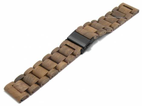Watch strap 20mm brown nut wood coarse grain by LAIMER - Bild vergr��ern 