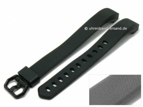 Watch strap black silicone with structure suitable for FITBIT Alta HR - Bild vergrern 