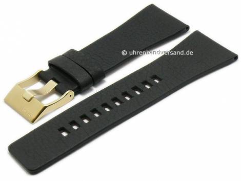 Replacement watch strap DIESEL 30mm black leather grained for DZ4197 etc. - Bild vergr��ern 