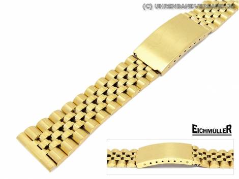 Watch band 18mm stainless steel gold-plated Jubilee Style partly polished from Eichmueller - Bild vergrern 