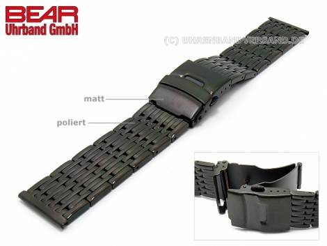 Stainless steel band 24mm black polished from BEAR - Bild vergr��ern 