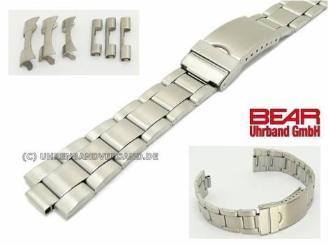 Stainless steel band multiple ends 18-22mm curved/straight satined finish plain from BEAR - Bild vergr��ern 