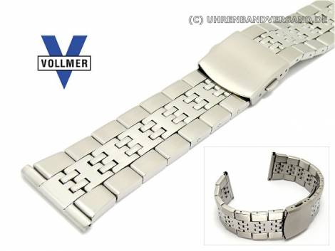 Metal watch band 26mm stainless steel solid-look polished clasp from Vollmer - Bild vergr��ern 