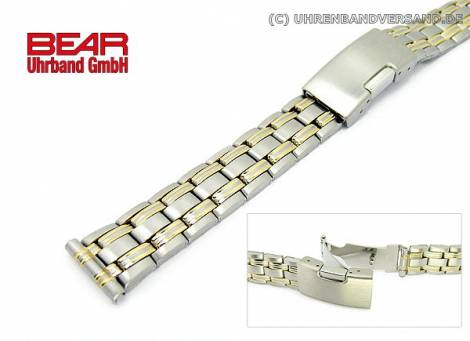 Stainless steel band 16mm dual tone partly polished sporty-elegant from BEAR - Bild vergrern 