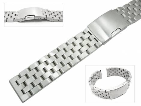 Watch band 22mm stainless steel solid heavy type brushed clasp with push button release - Bild vergr��ern 