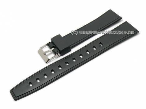 Watch strap 18mm black PVC smooth matt (width of buckle 16 mm) - Bild vergr��ern 