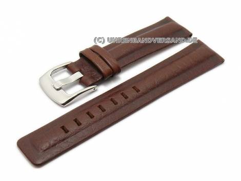 Watch strap 22mm dark brown calf�s leather grained padded (width of buckle 20 mm) - Bild vergr��ern 