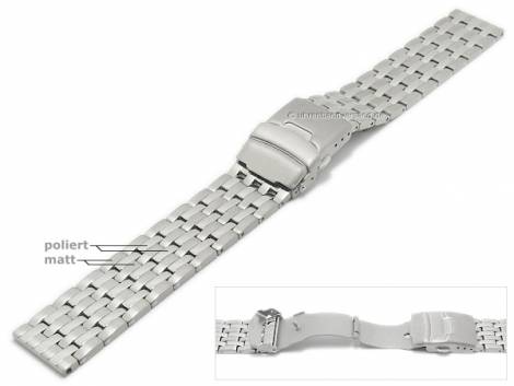 Watch strap 20mm titanium solid partly polished with security clasp by MABRO Steel - Bild vergr��ern 