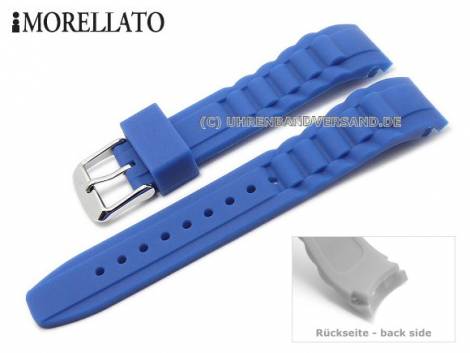 Watch strap -Tipo Ice- 20mm marine blue silicone waterproof by MORELLATO (width of buckle 18 mm) - Bild vergr��ern 