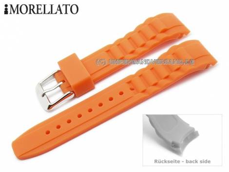 Watch strap -Tipo Ice- 20mm orange silicone waterproof by MORELLATO (width of buckle 18 mm) - Bild vergr��ern 