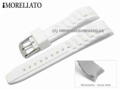 Watch strap -Tipo Ice- 20mm white silicone waterproof by MORELLATO (width of buckle 18 mm) - Bild vergr��ern 
