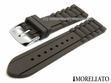 Watch strap -Lena- 22mm dark brown silicone with structure matt by MORELLATO (width of buckle 20 mm) - Bild vergr��ern 