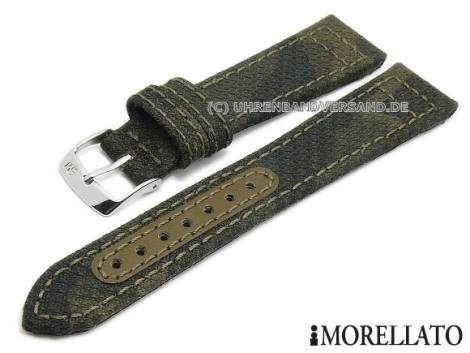 Watch strap -Athletic Camouflage- 20mm olive/green textile/synthetic stitched by MORELLATO (width of buckle 16 mm) - Bild vergr��ern 