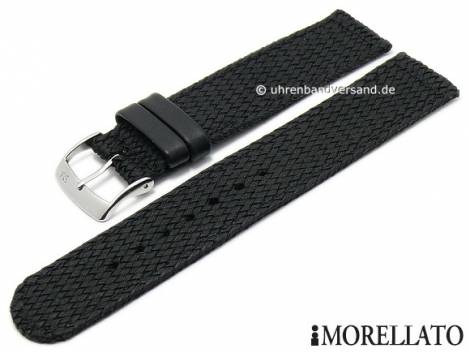 Watch strap -Net- 20mm black textile stitched by MORELLATO (width of buckle 20 mm) - Bild vergr��ern 