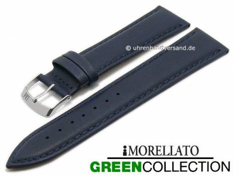 Watch strap -Agrifoglio- 18mm dark blue synthetic smooth stitched GREEN COLLECTION by MORELLATO (width of buckle 16 mm) - Bild vergr��ern 