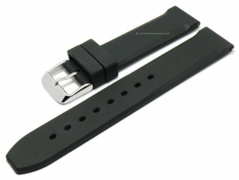 Watch strap -Lugano- 18mm black synthetic smooth with easy change spring bars by MORELLATO (width of buckle 18 mm) - Bild vergr��ern 