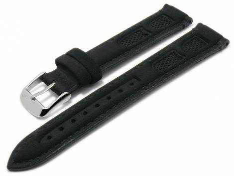 Watch strap -Swim- 20mm black Lycra textile/synthetic structured stitched by MORELLATO (width of buckle 18 mm) - Bild vergr��ern 