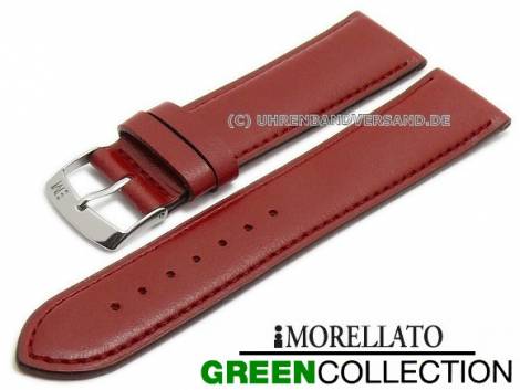 Watch strap -Quercia- 24mm bordeaux synthetic smooth stitched GREEN COLLECTION by MORELLATO (width of buckle 20 mm) - Bild vergr��ern 