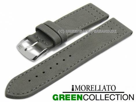 Watch strap -Ginepro- 20mm grey synthetic matt stitched GREEN COLLECTION by MORELLATO (width of buckle 18 mm) - Bild vergr��ern 