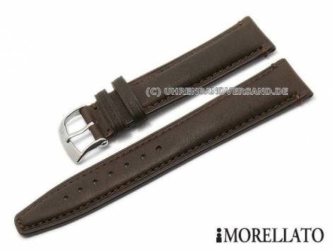 Watch strap -Piuma- 20mm dark brown calf�s leather stitched by MORELLATO (width of buckle 18 mm) - Bild vergr��ern 