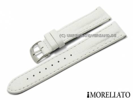 Watch strap -Biathlon- 18mm white leather grained by MORELLATO (width of buckle 16 mm) - Bild vergr��ern 