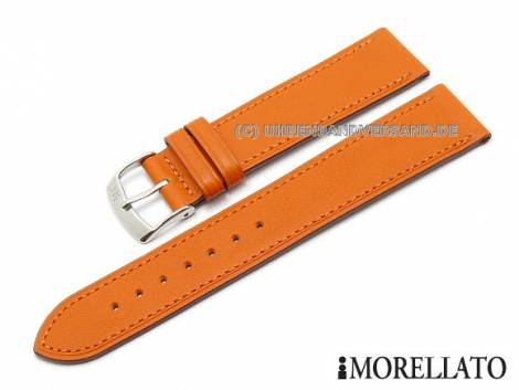 Watch strap -Soft- 18mm orange genuine calfs leather stitched MORELLATO (width of buckle 16 mm) - Bild vergr��ern 