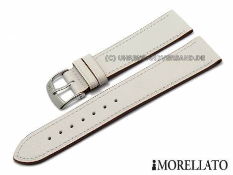 Watch strap -Soft- 18mm white genuine calfs leather stitched MORELLATO (width of buckle 16 mm) - Bild vergr��ern 