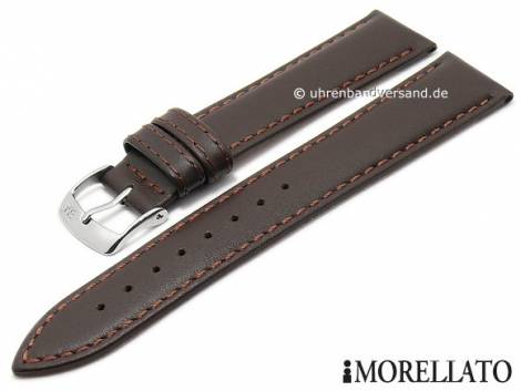 Watch strap -Regatta- 22mm dark brown leather matt brown stitching by MORELLATO (width of buckle 20 mm) - Bild vergr��ern 