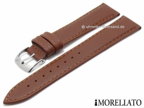 Watch strap -Regatta- 22mm red brown leather matt stitched by MORELLATO (width of buckle 20 mm) - Bild vergr��ern 