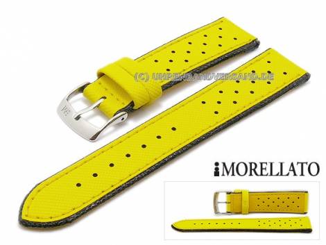 Watch strap -Drive- 18mm yellow leather Gommatex light stitching MORELLATO (width of buckle 16 mm) - Bild vergr��ern 