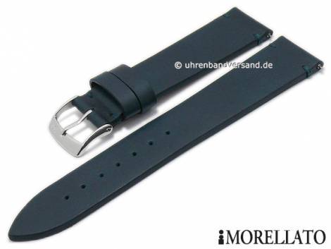 Watch strap -Simple- 18mm dark blue leather smooth with easy change spring bars by MORELLATO (width of buckle 16 mm) - Bild vergr��ern 