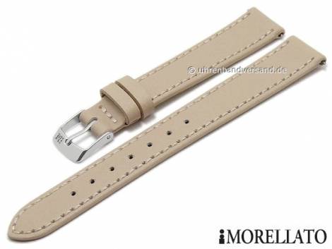 Watch strap -Sprint- 14mm beige nappa leather smooth with easy change spring bars by MORELLATO (width of buckle 12 mm) - Bild vergr��ern 