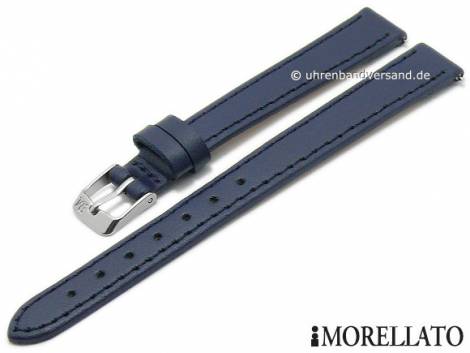 Watch strap -Sprint- 14mm dark blue nappa leather smooth easy change spring bars by MORELLATO (width of buckle 12 mm) - Bild vergr��ern 