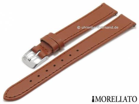 Watch strap -Sprint- 10mm brown nappa leather smooth with easy change spring bars by MORELLATO (width of buckle 10 mm) - Bild vergr��ern 