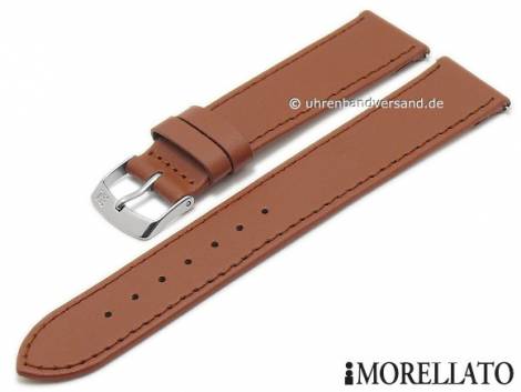 Watch strap -Sprint- 20mm brown nappa leather smooth with easy change spring bars by MORELLATO (width of buckle 18 mm) - Bild vergrern 