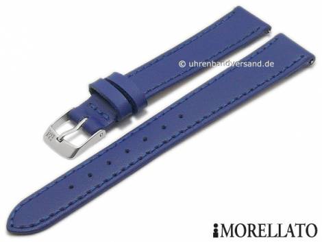 Watch strap -Sprint- 12mm blue nappa leather smooth with easy change spring bars by MORELLATO (width of buckle 10 mm) - Bild vergr��ern 