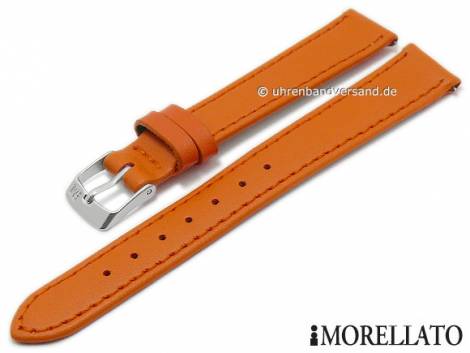 Watch strap -Sprint- 12mm orange nappa leather smooth with easy change spring bars by MORELLATO (width of buckle 10 mm) - Bild vergr��ern 